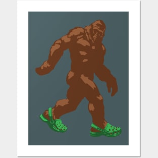 Bigfoot Wearing Crocs Posters and Art